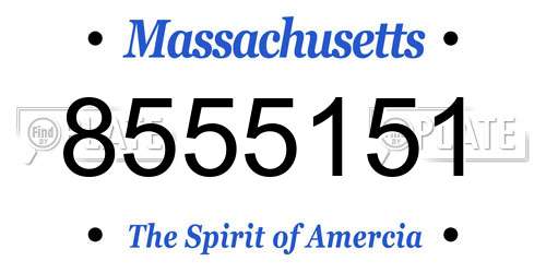 8555151 Massachusetts License Plate