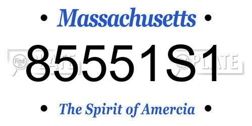 85551S1 Massachusetts License Plate