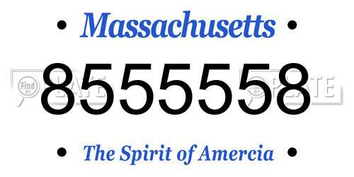 8555558 Massachusetts License Plate