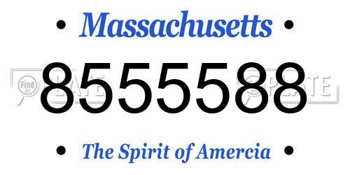 8555588 Massachusetts License Plate