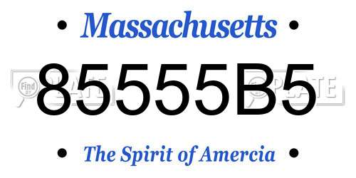 85555B5 Massachusetts License Plate