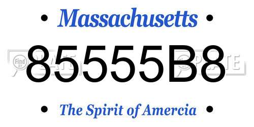 85555B8 Massachusetts License Plate