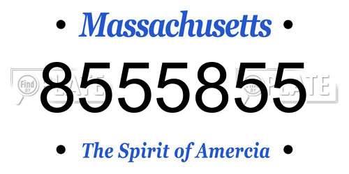8555855 Massachusetts License Plate
