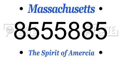 8555885 Massachusetts License Plate