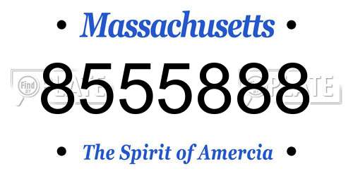 8555888 Massachusetts License Plate
