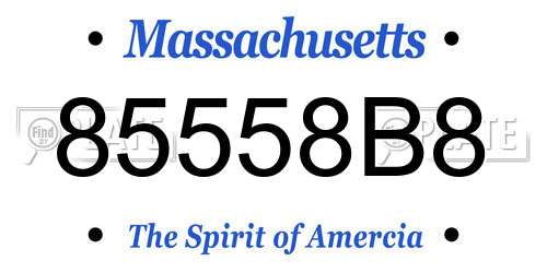 85558B8 Massachusetts License Plate