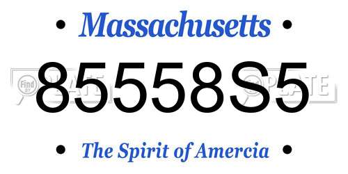 85558S5 Massachusetts License Plate