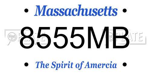 8555MB Massachusetts License Plate