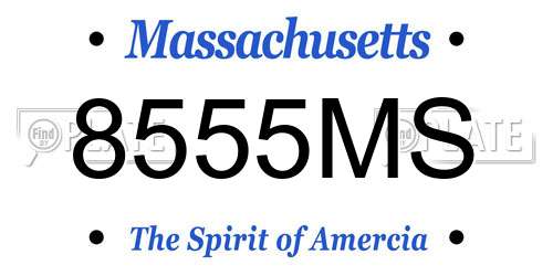 8555MS Massachusetts License Plate