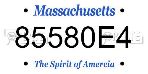 85580E4 Massachusetts License Plate