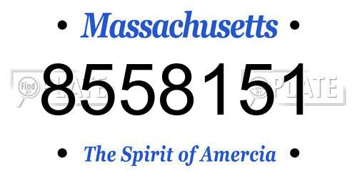 8558151 Massachusetts License Plate