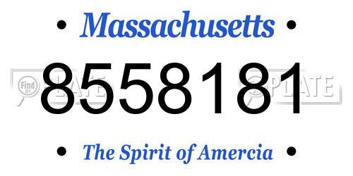 8558181 Massachusetts License Plate