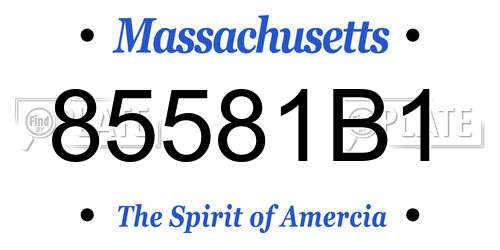 85581B1 Massachusetts License Plate