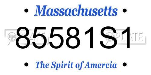 85581S1 Massachusetts License Plate