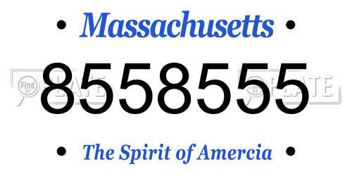 8558555 Massachusetts License Plate