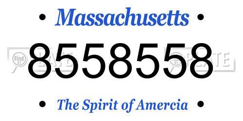 8558558 Massachusetts License Plate