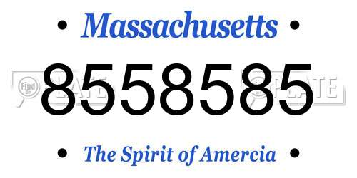 8558585 Massachusetts License Plate