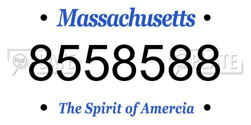 8558588 Massachusetts License Plate