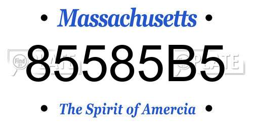 85585B5 Massachusetts License Plate