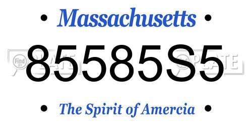 85585S5 Massachusetts License Plate
