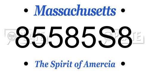 85585S8 Massachusetts License Plate