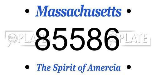 85586 Massachusetts License Plate