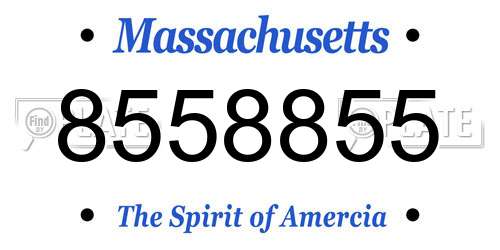 8558855 Massachusetts License Plate