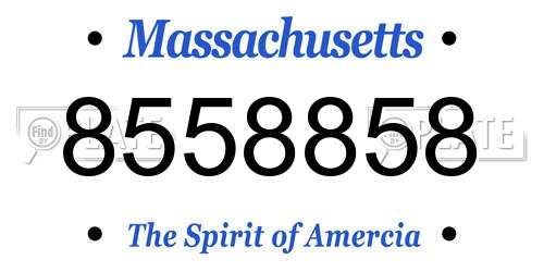 8558858 Massachusetts License Plate