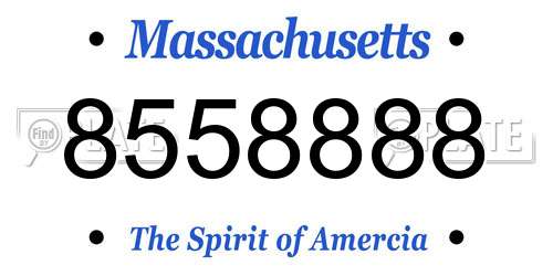 8558888 Massachusetts License Plate