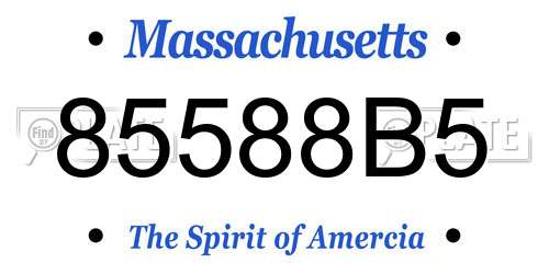 85588B5 Massachusetts License Plate