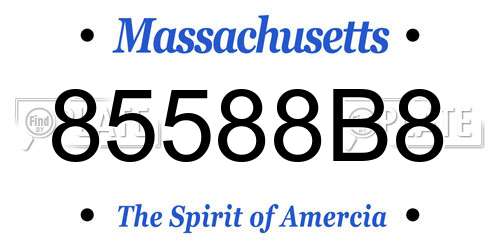 85588B8 Massachusetts License Plate