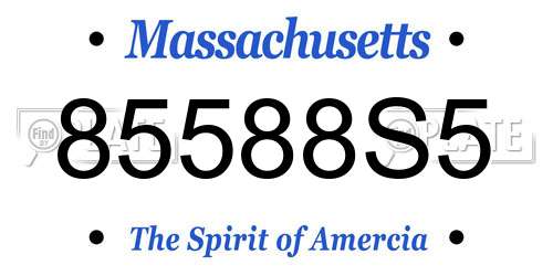 85588S5 Massachusetts License Plate