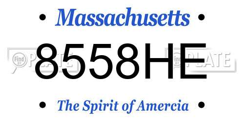 8558HE Massachusetts License Plate