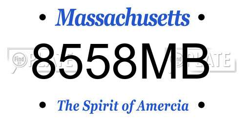 8558MB Massachusetts License Plate