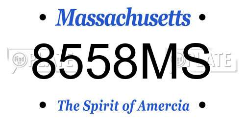 8558MS Massachusetts License Plate