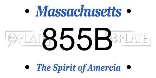 855B Massachusetts License Plate