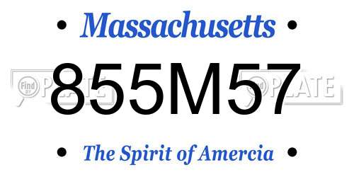 855M57 Massachusetts License Plate