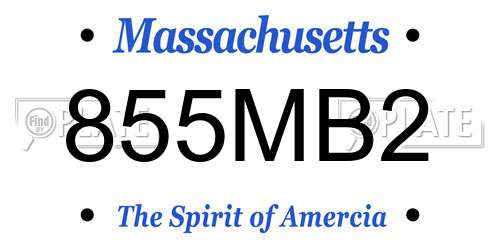 855MB2 Massachusetts License Plate