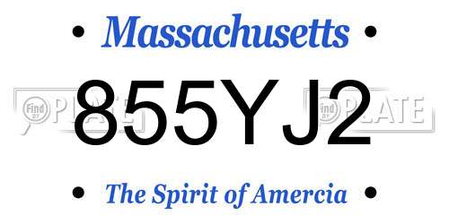 855YJ2 Massachusetts License Plate