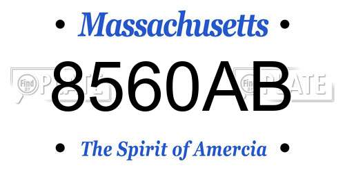 8560AB Massachusetts License Plate