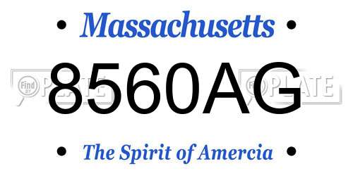 8560AG Massachusetts License Plate