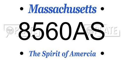 8560AS Massachusetts License Plate