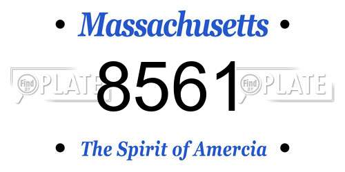 8561 Massachusetts License Plate
