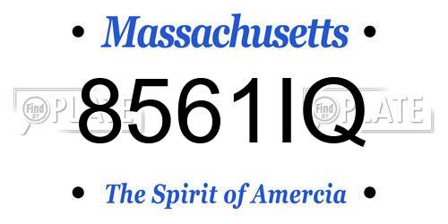 8561IQ Massachusetts License Plate