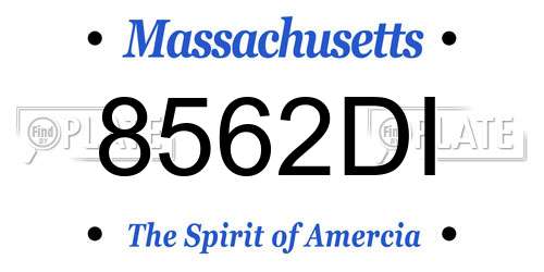 8562DI Massachusetts License Plate