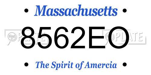 8562EO Massachusetts License Plate