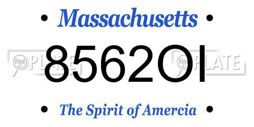 8562OI Massachusetts License Plate