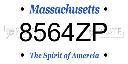 8564ZP Massachusetts License Plate