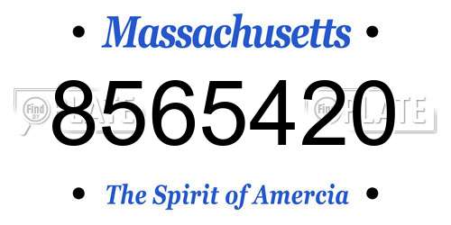 8565420 Massachusetts License Plate