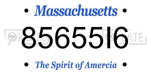 85655I6 Massachusetts License Plate